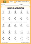 Class 1 Maths Addition Worksheet No. 01