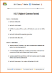 Class 5 - HCF Worksheet #1