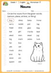 Grade 1 English - Worksheet #13