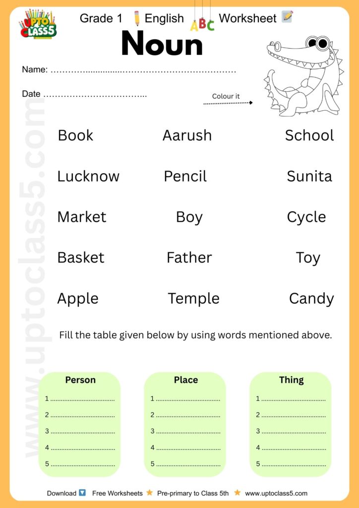 Grade 1 English - Worksheet #14