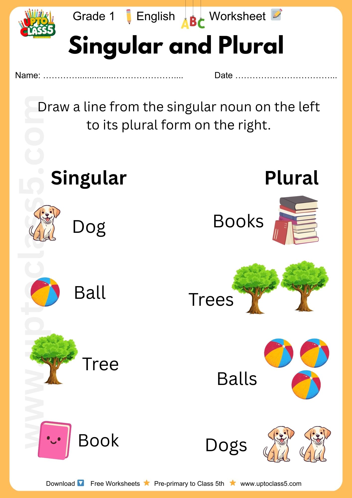 Grade 1 English - Worksheet #16
