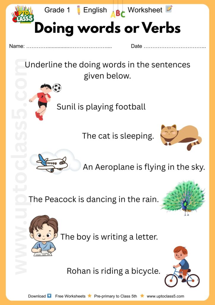 Grade 1 English - Worksheet #20