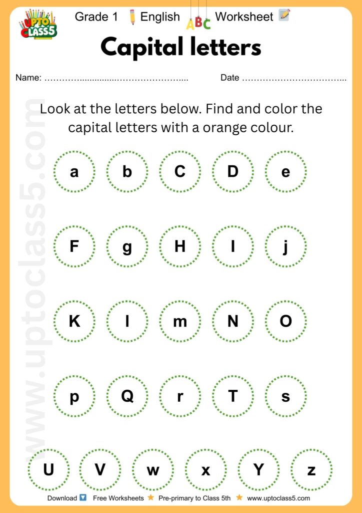 Grade 1 English - Worksheet #5