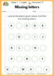 Grade 1 English - Worksheet #8