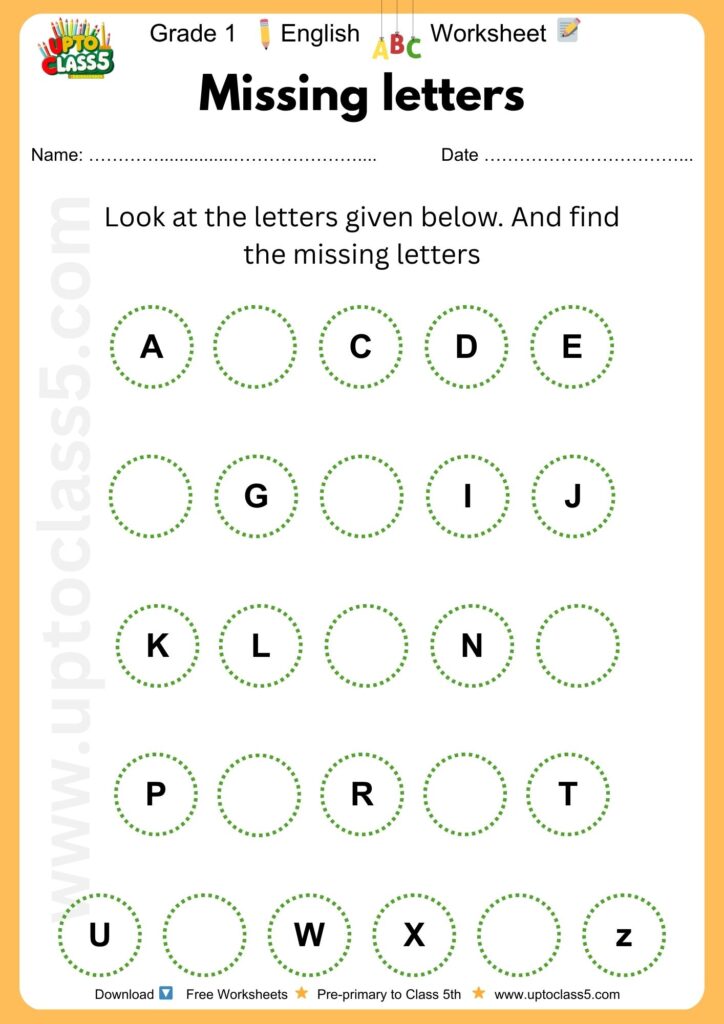 Grade 1 English - Worksheet #8