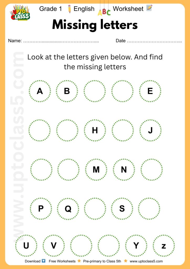 Grade 1 English - Worksheet #9