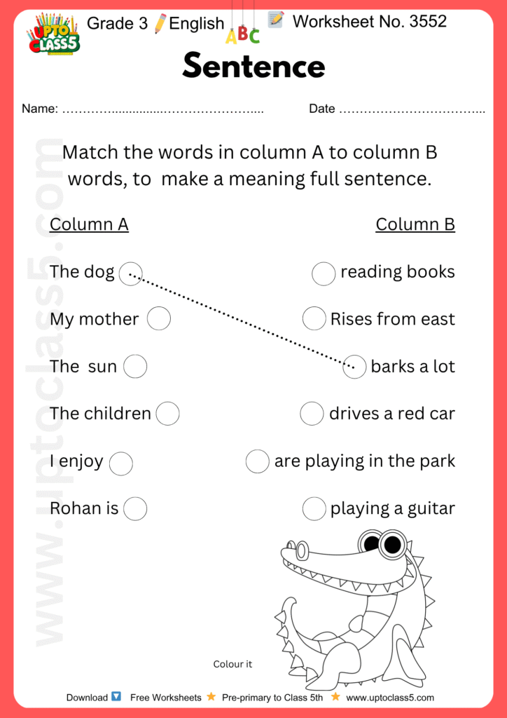 Grade 3 English - Worksheet no. 3552