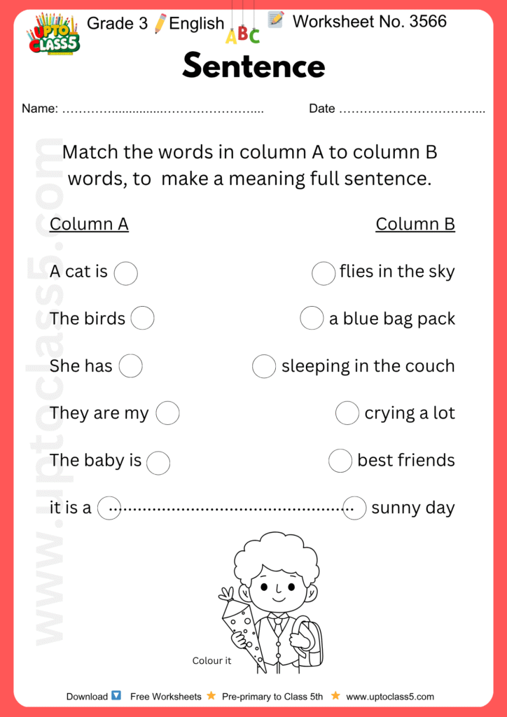 Grade 3 English - Worksheet no. 3566