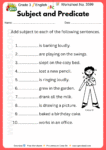 Grade 3 English - Worksheet no. 3599