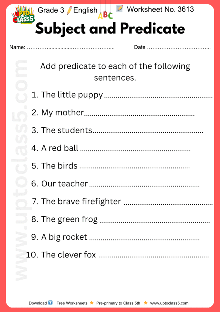Grade 3 English - Worksheet no. 3613