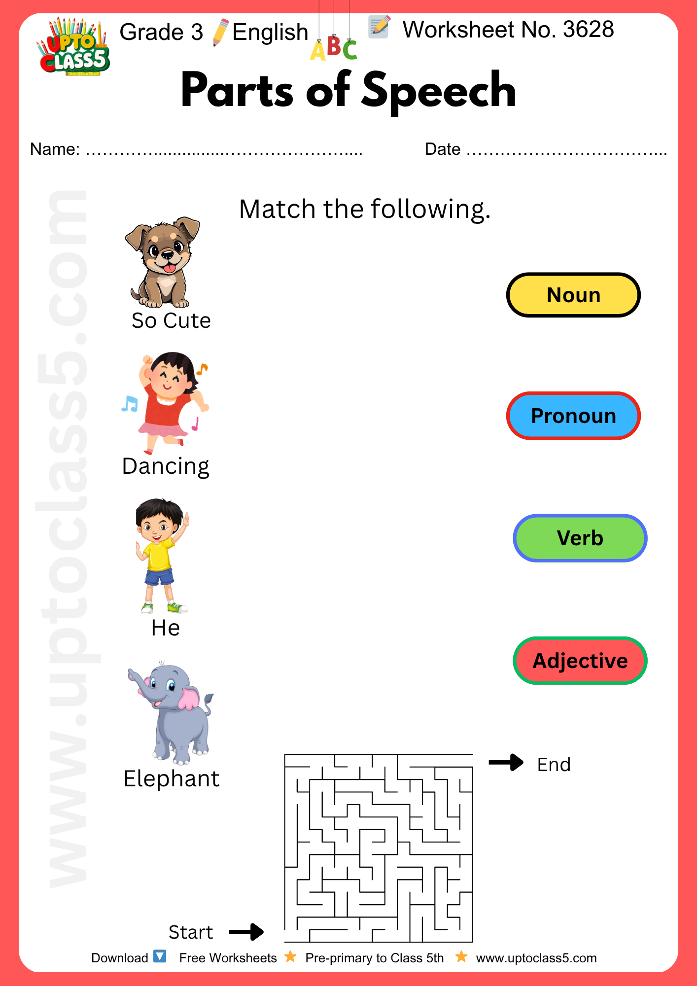 Grade 3 English - Worksheet no. 3628