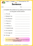 Grade 4 English Worksheet no. 3721