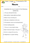 Grade 4 English Worksheet no. 3746