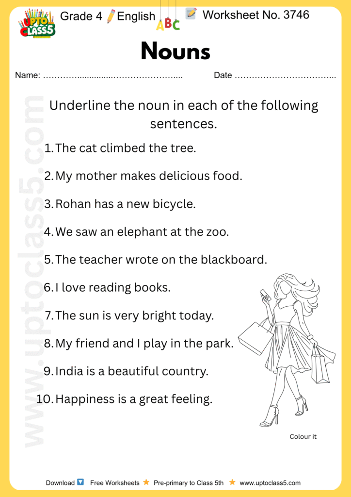 Grade 4 English Worksheet no. 3746