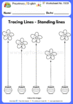 Preprimary English Worksheets No 1539 - tracing standing lines