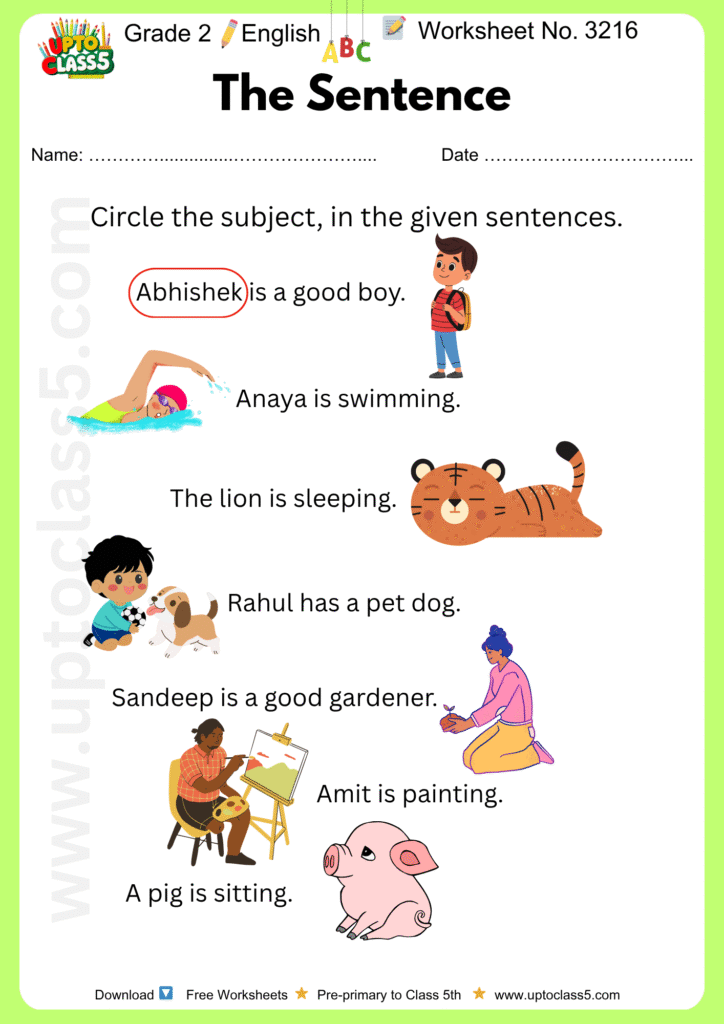 Grade 2 English - Worksheet no. 3216