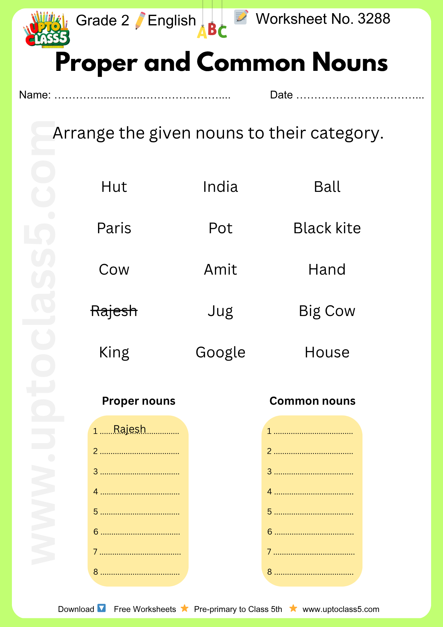 Grade 2 English - Worksheet no. 3288