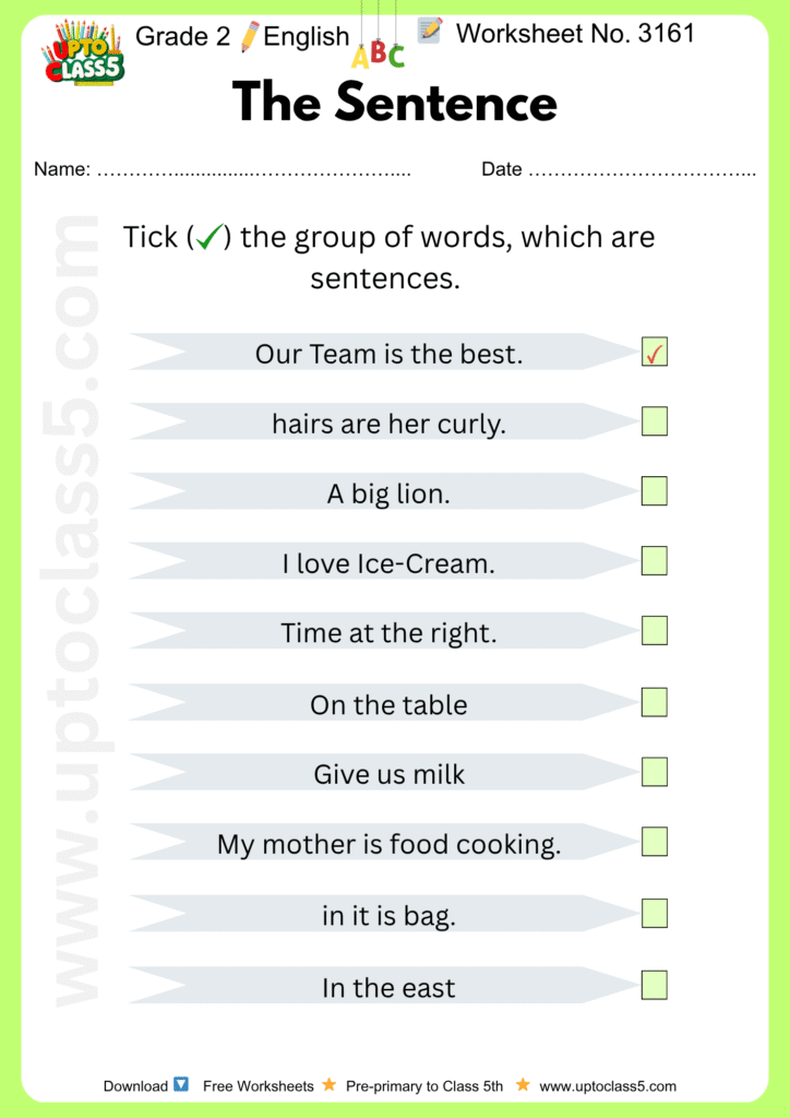 Grade 2 English - Worksheet no.3161