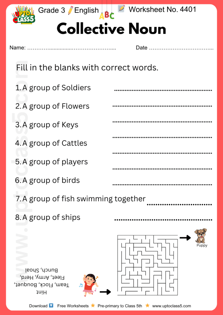 Grade 3 English - Worksheet no. 4401