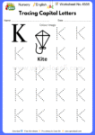 Nursery English Worksheet No 4556 - Tracing Capital Letters