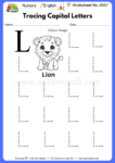 Nursery English Worksheet No 4557 - Tracing Capital Letters