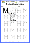 Nursery English Worksheet No 4558 - Tracing Capital Letters