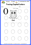 Nursery English Worksheet No 4560 - Tracing Capital Letters