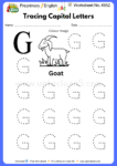 Pre-primary English Worksheet No 4552 - Tracing Capital Letters