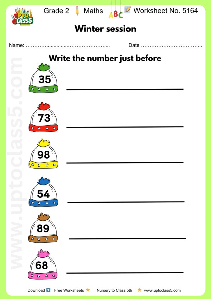 Grade 2 Maths Worksheet No 5164