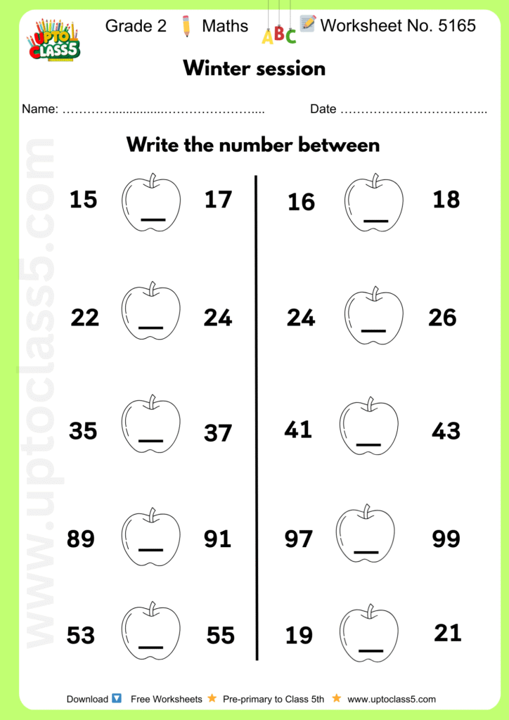 Grade 2 Maths Worksheet No 5165