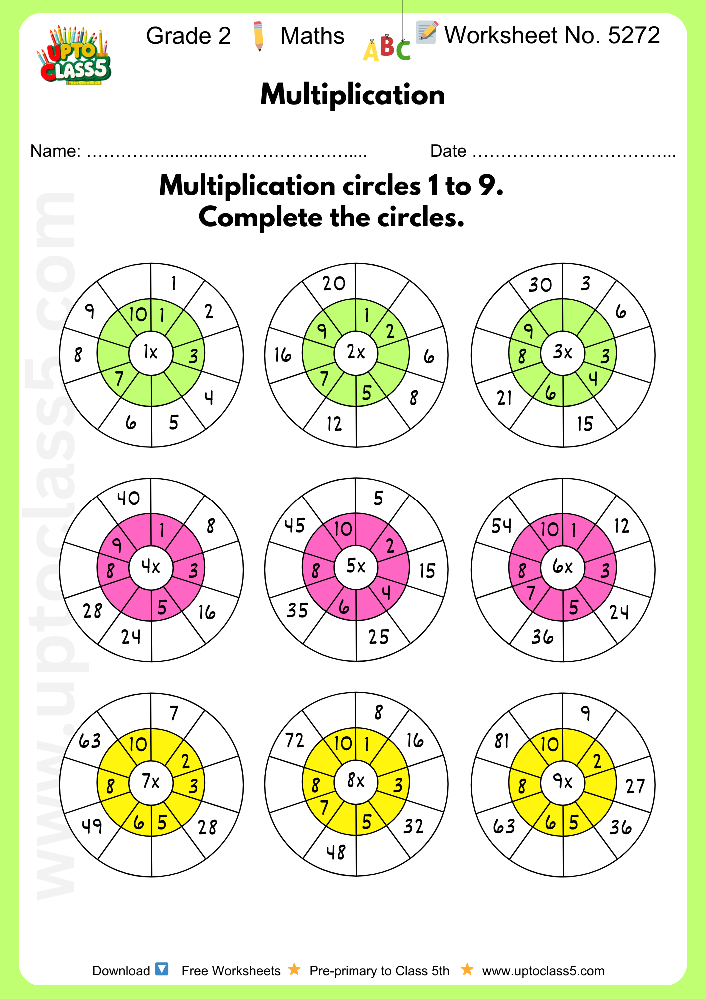 Grade 2 Maths Worksheet No. 5272