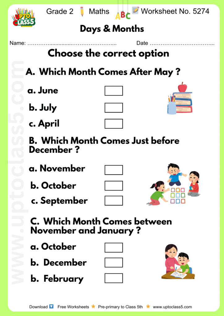 Grade 2 Maths Worksheet No. 5274