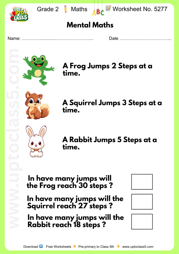 Grade 2 Maths Worksheet No. 5277
