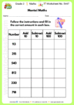 Grade 2 Maths Worksheet No. 5447