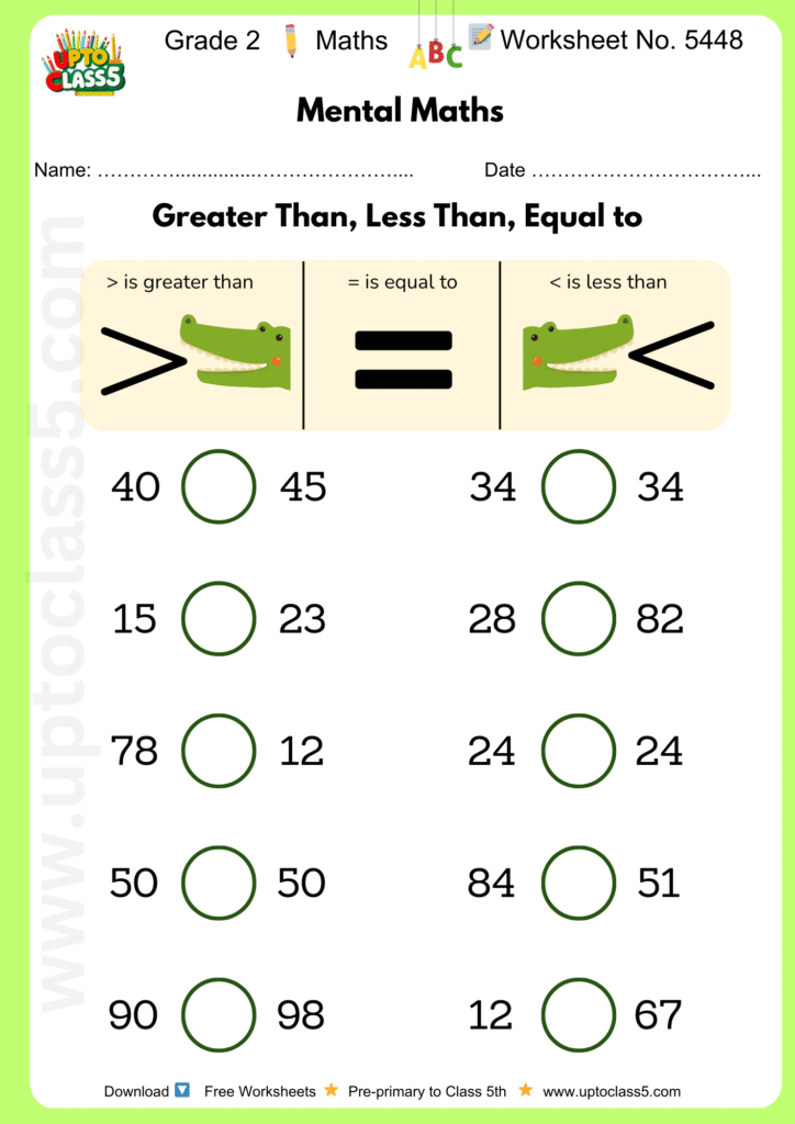 Grade 2 Maths Worksheet No. 5448