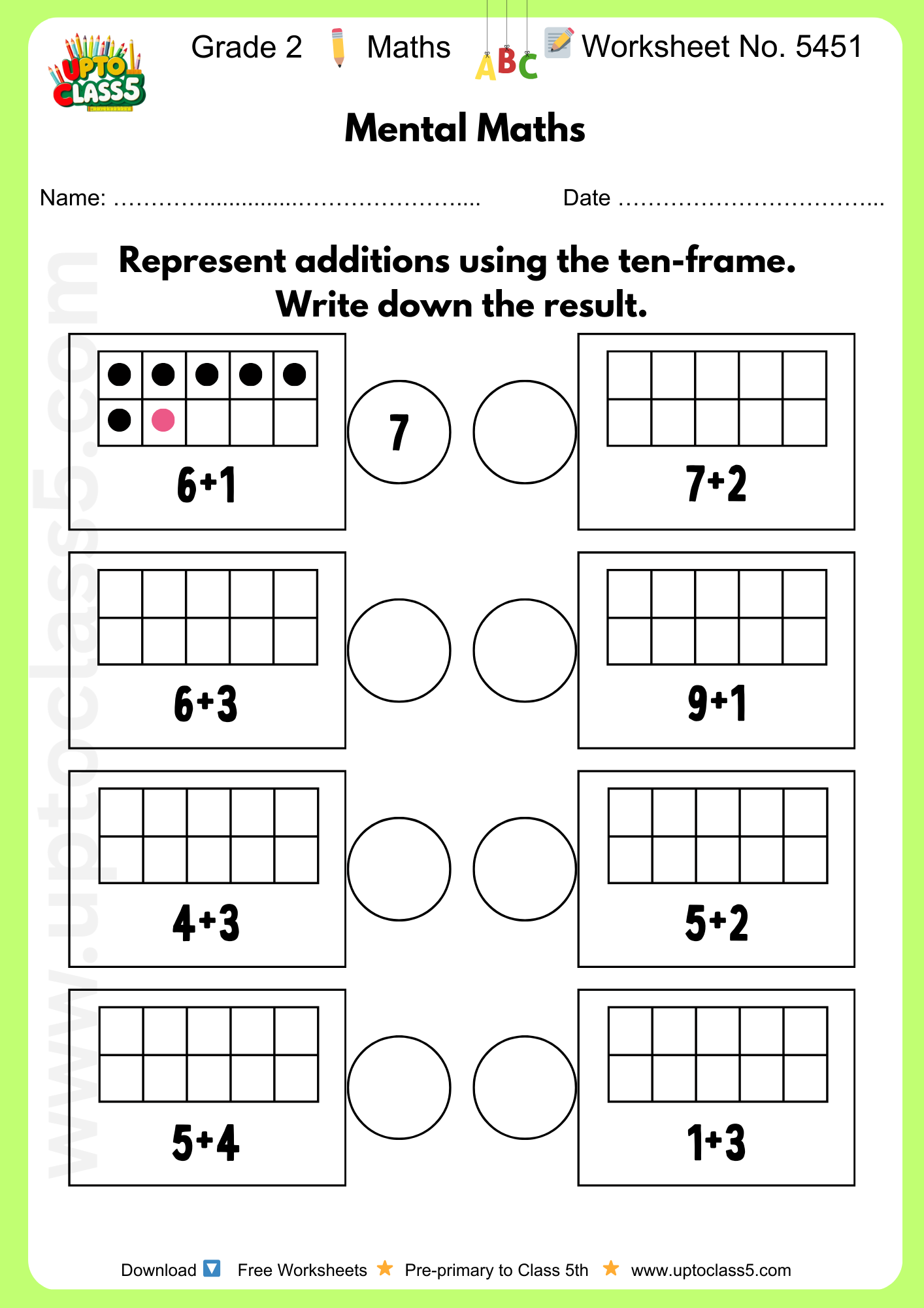 Grade 2 Maths Worksheet No. 5451