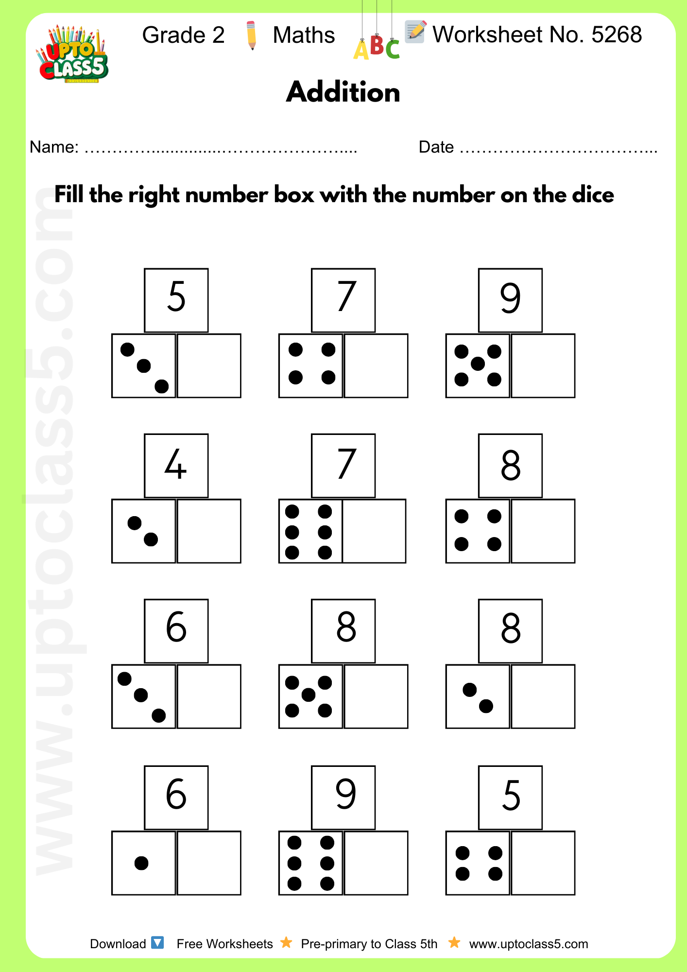 Grade 2 Maths Worksheet No.5268