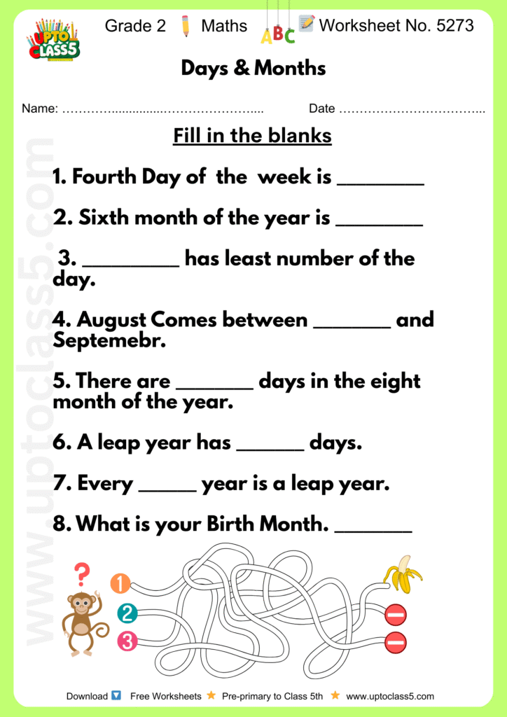 Grade 2 Maths Worksheet No.5273