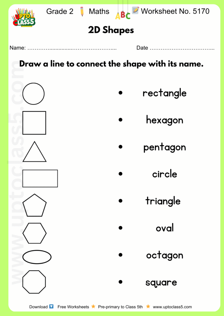 Grade 2 Maths Worksheet No. 5170