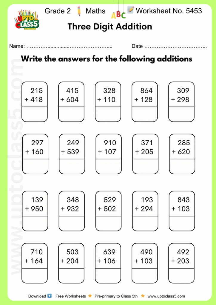 Grade 2 Worksheet No. 5453