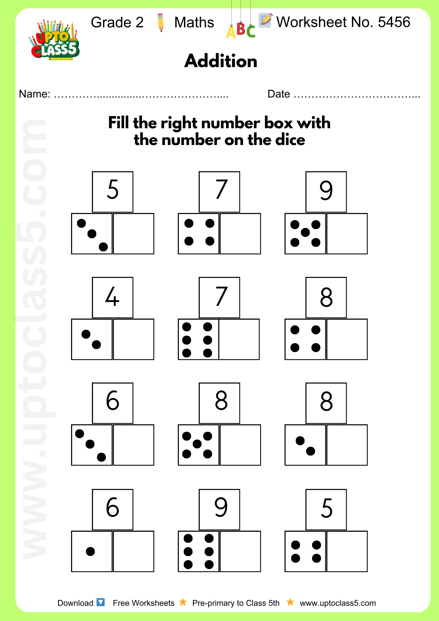 Grade 2 Worksheet No. 5456