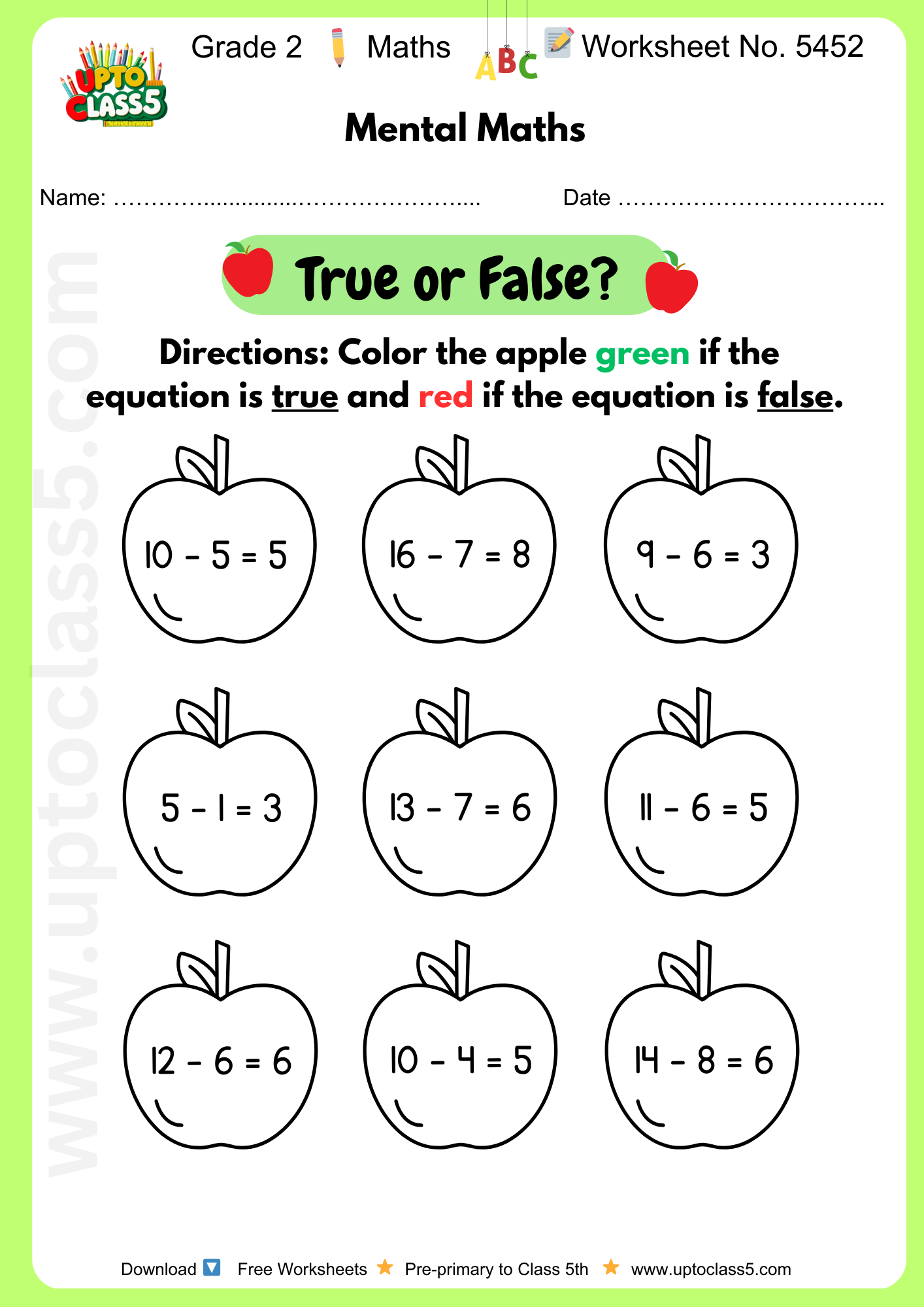 Grade 2 Worksheet No.5452