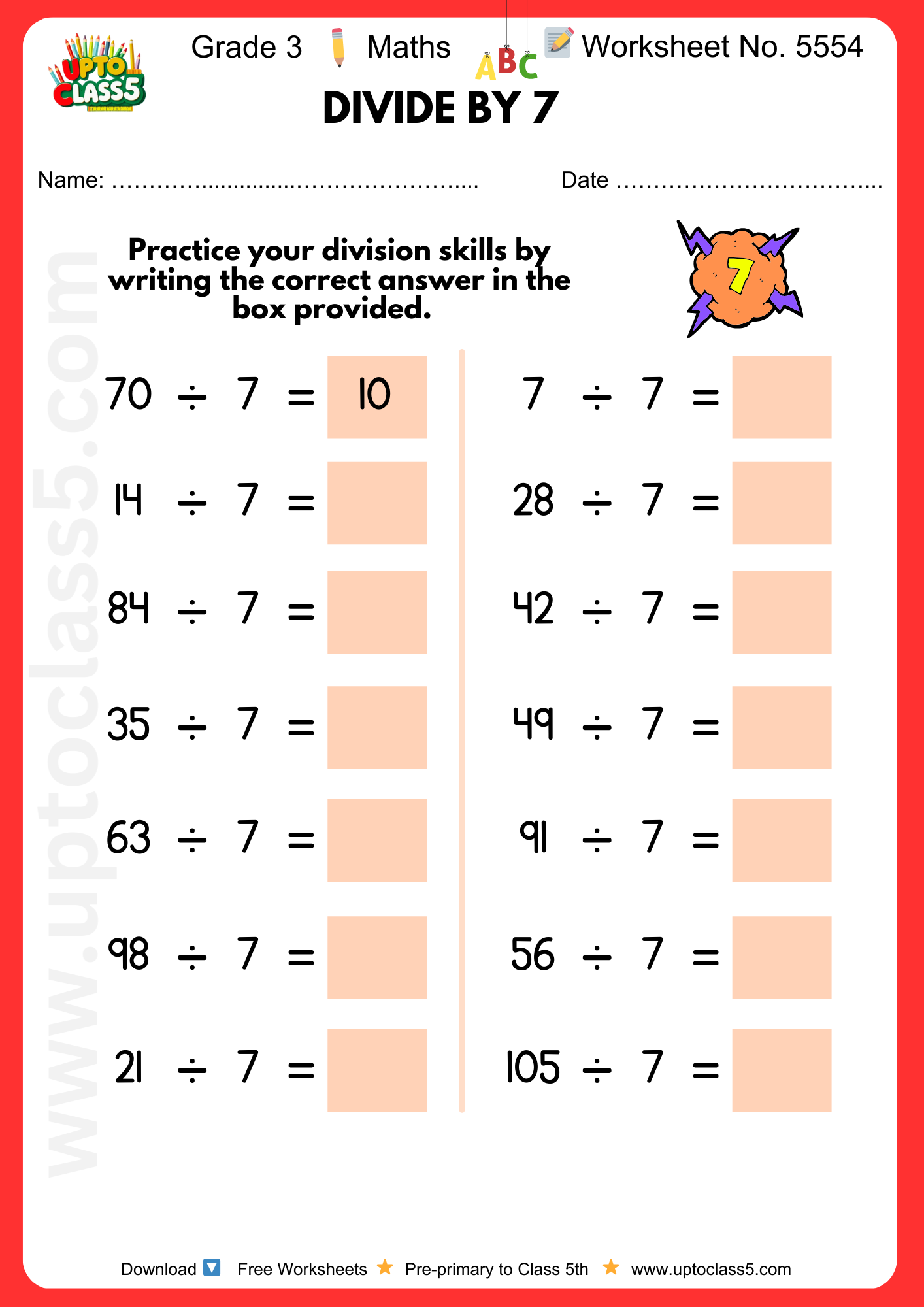 Home Page 27 Grade 3 Maths Worksheet No. 5554