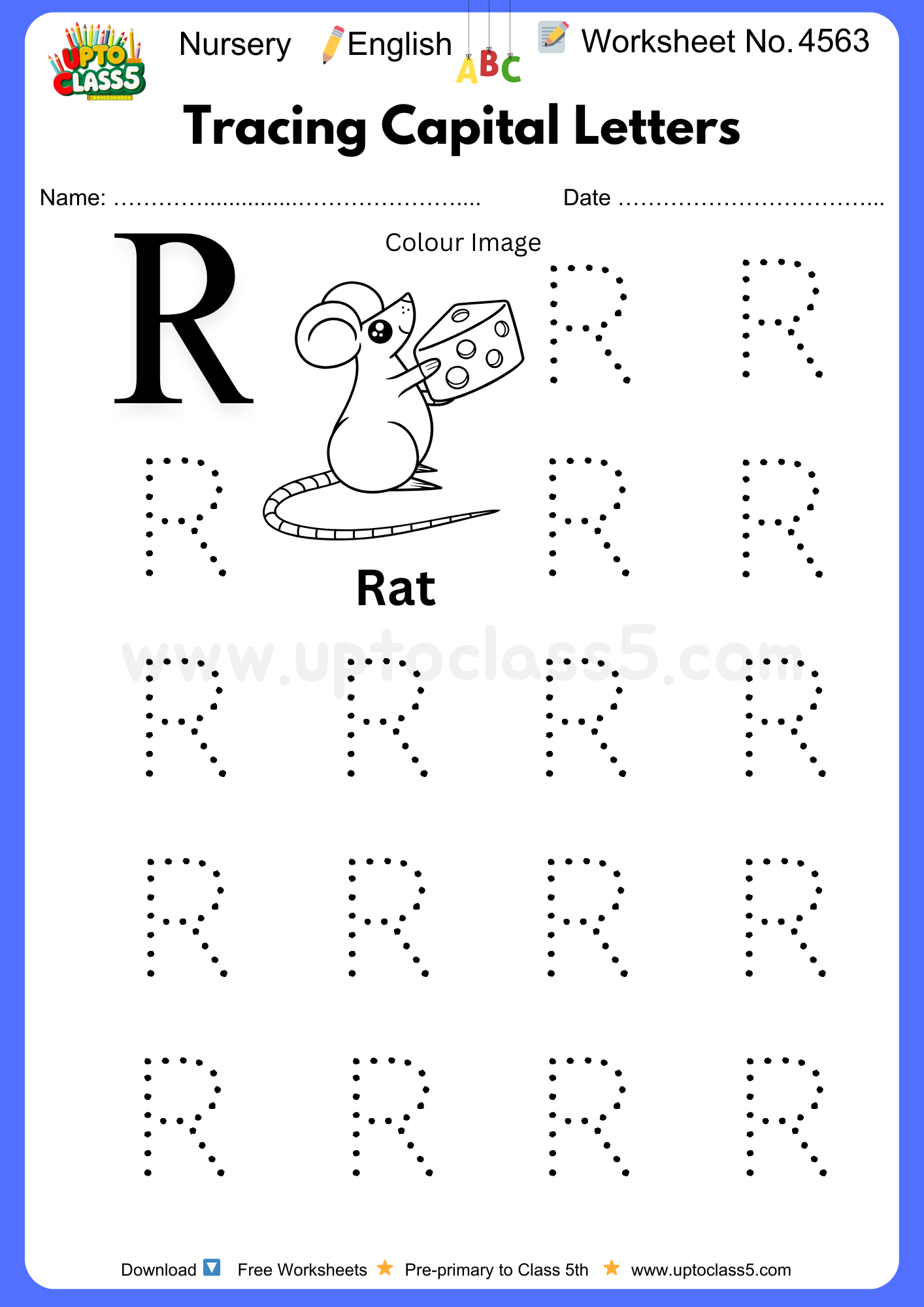 Nursery English Worksheet No 4563