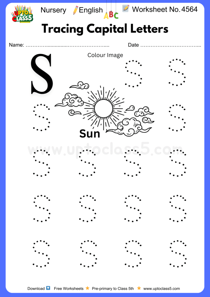 Nursery English Worksheet No 4564
