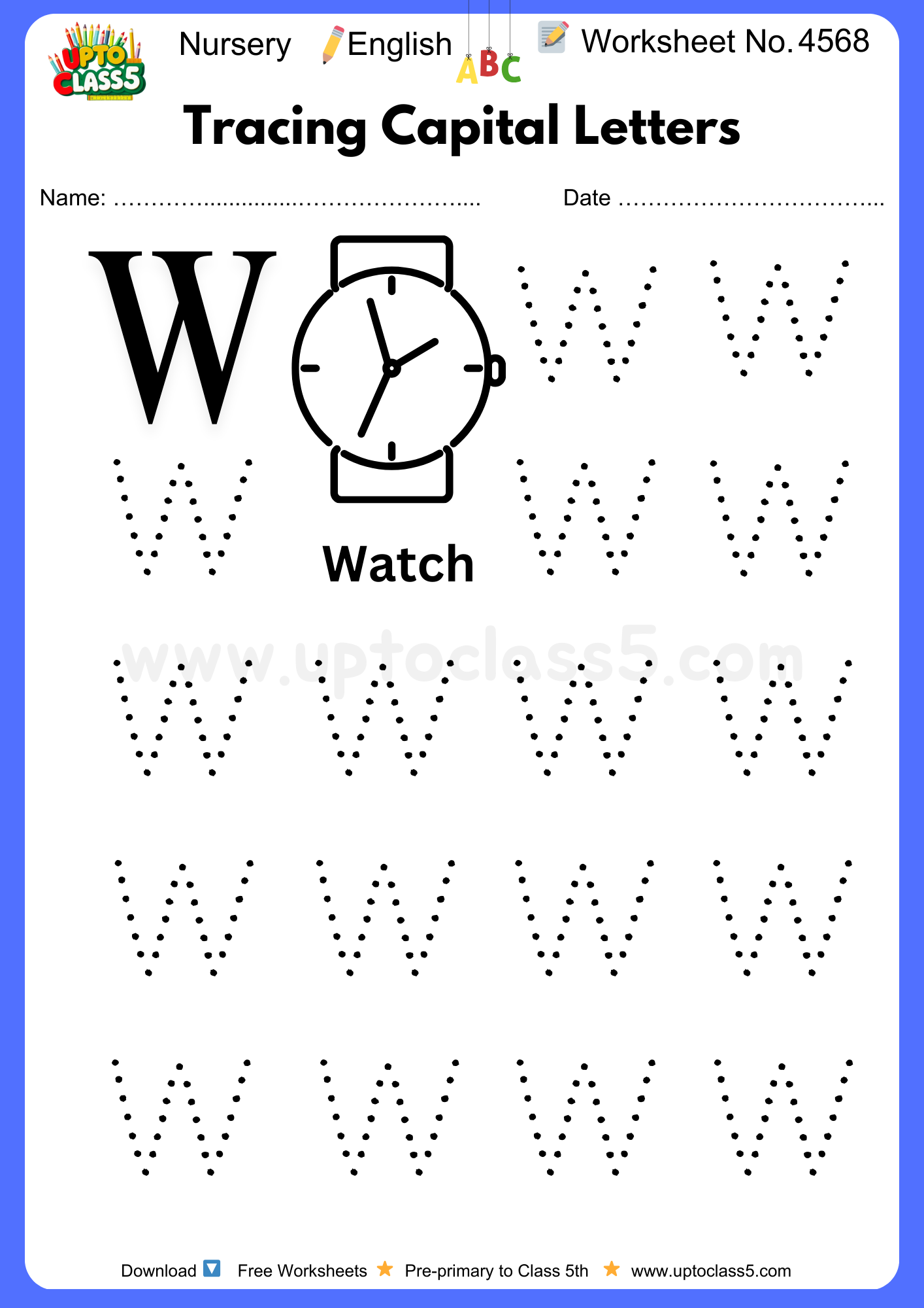 Nursery English Worksheet No 4568