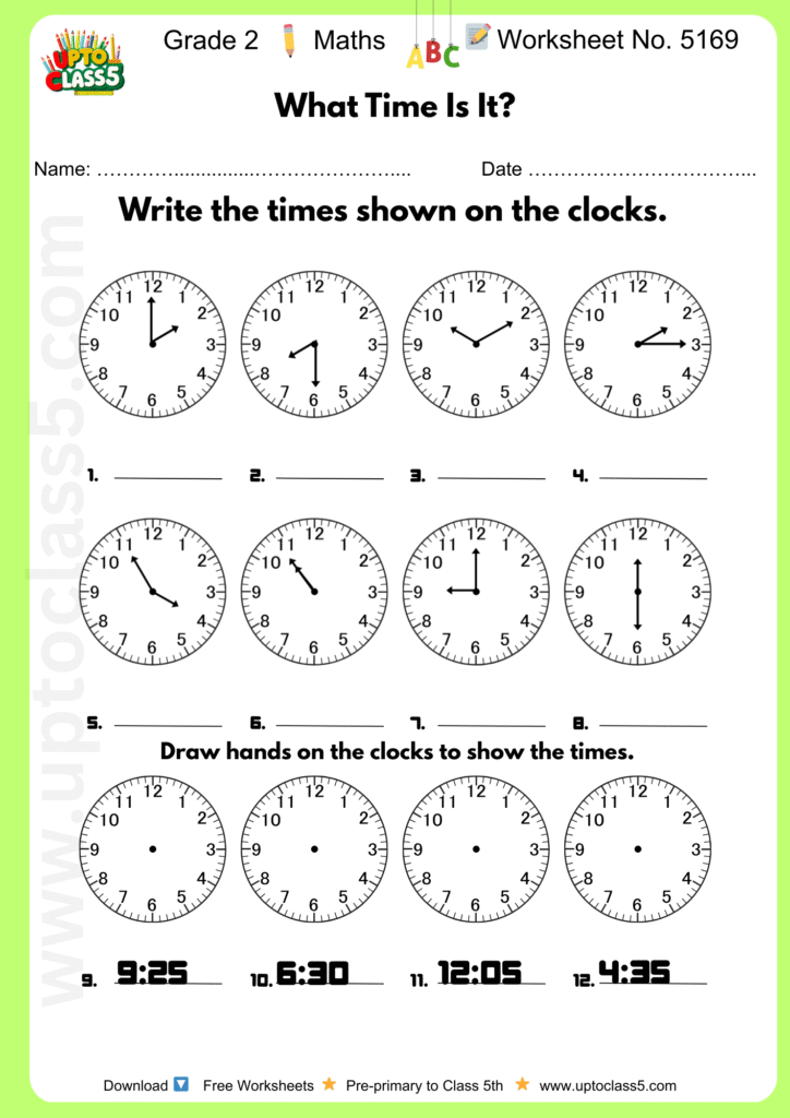Grade 2 Maths Worksheet No. 5169